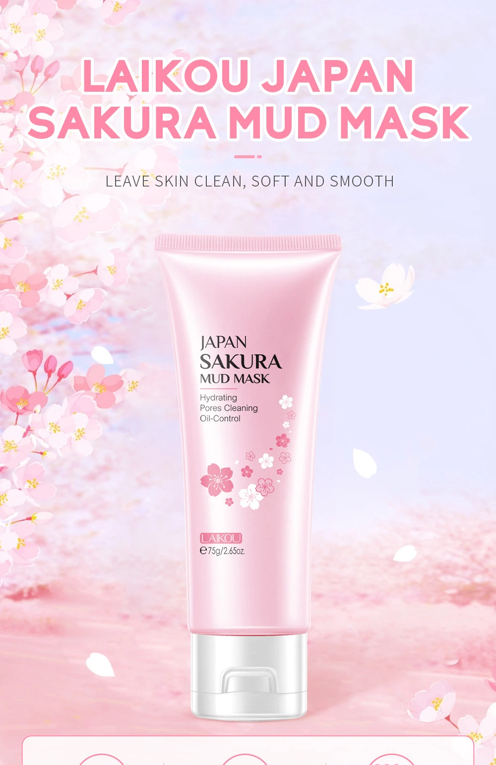 Daily Personal Using Sakura Repairing and Deep Cleansing Moisturizing Facial Cleanser Skin Care